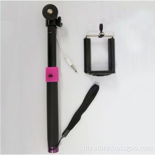 New Remote Control Wired Selfie Stick for Samsung and iPhone, No Need for Bluetooth and Battery